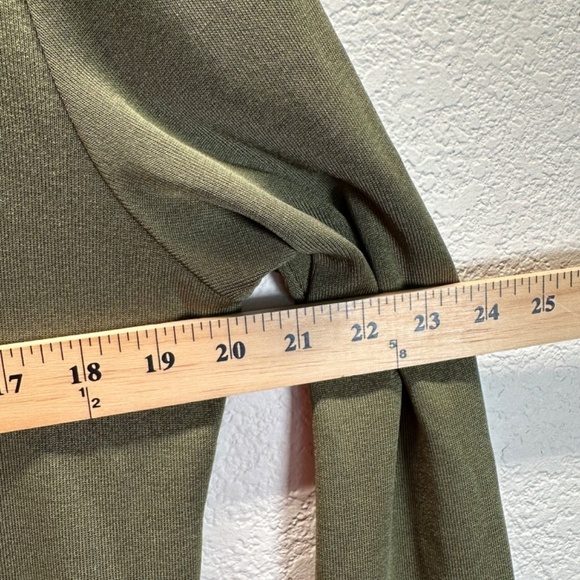 Exclusively Misook Open Cardigan Women's L Large Long Sleeves Army Green Pockets - Picture 9 of 13